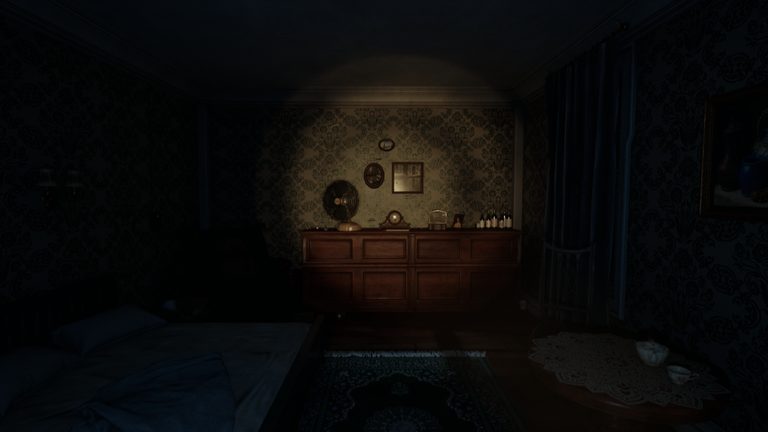 A dark room
