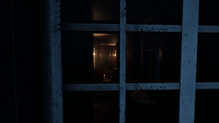 Corridor behind a window
