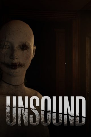 Narrow vertical Unsound key art, a cracked porcelain mannequin above the Unsound logo