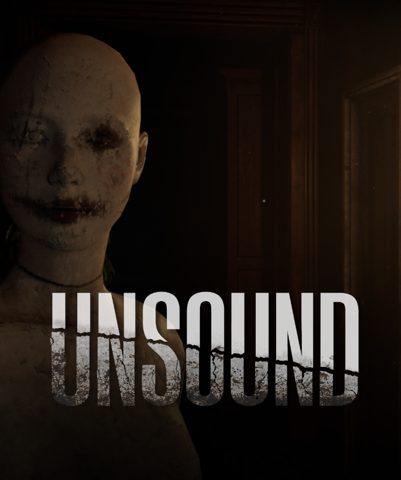 Vertical Unsound key art, a cracked porcelain mannequin above the Unsound logo